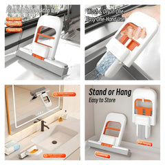 Foldable Mini Mop With Box | Portable Desktop Wet & Dry Cleaning Mop | Self‑Squeezing Mop for Kitchen, Bathroom, Car & Glass